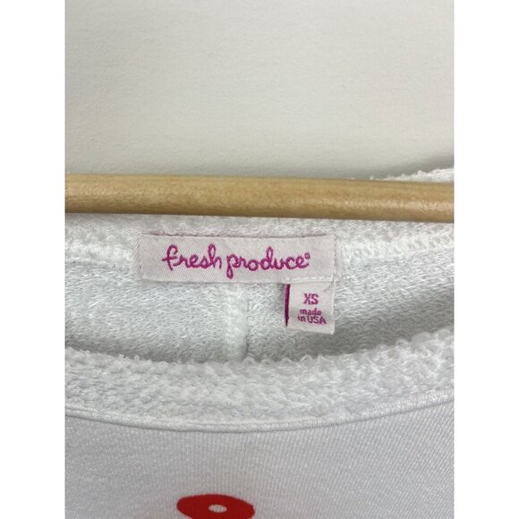 Fresh Produce Womens Top XS White Sweatshirt Anchor Terry Lining Nautical - Picture 4 of 10